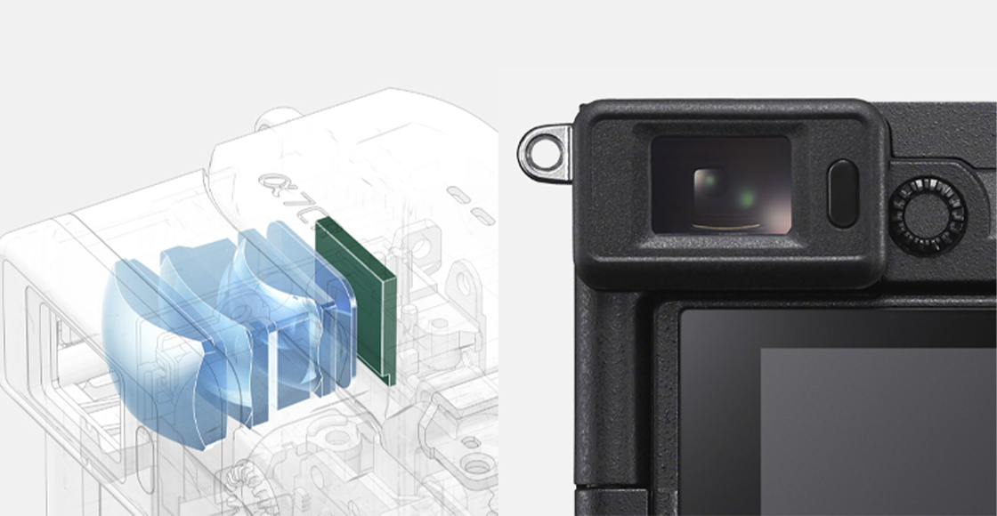 Illustrationer, der viser søgeren indvendigt og et nærbillede af søgeren